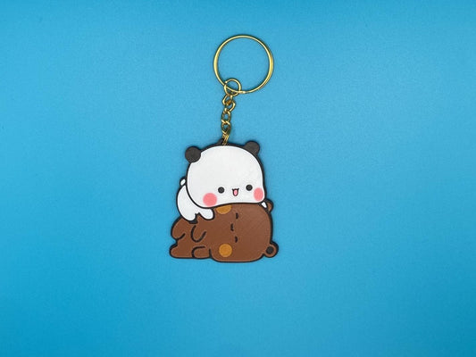 Bubu And Dudu Cute Keyring Gift Couple Keychain Gift for Couples Panda Bear Keyring Peach Goma