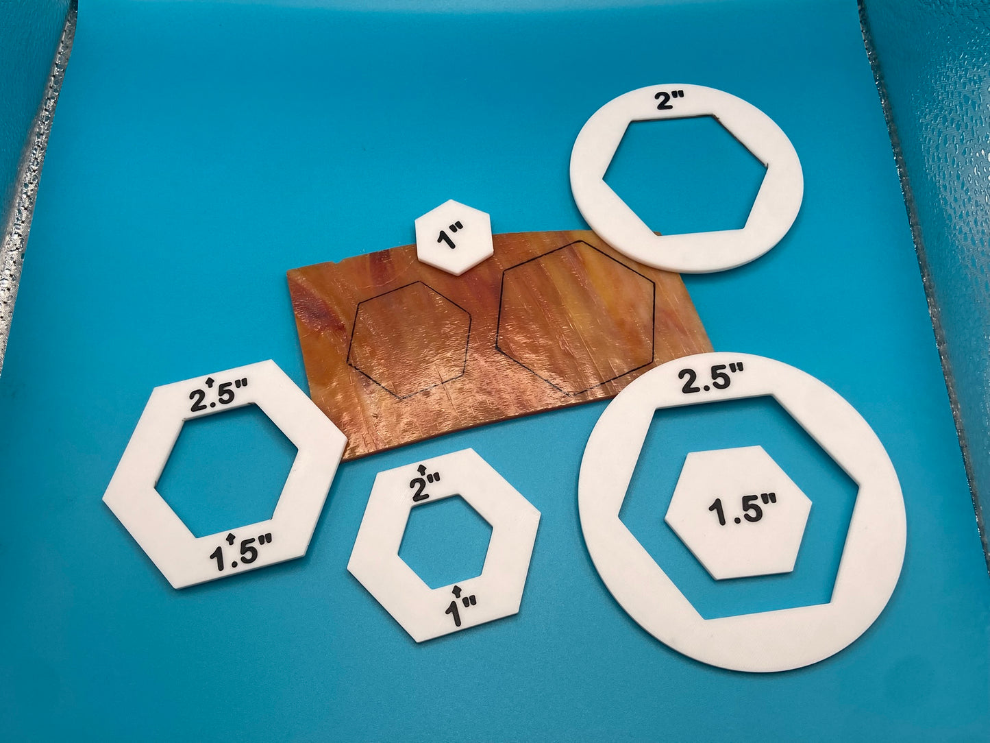 Hexagon Tracing Stencil, Stained Glass Honeycomb Jig