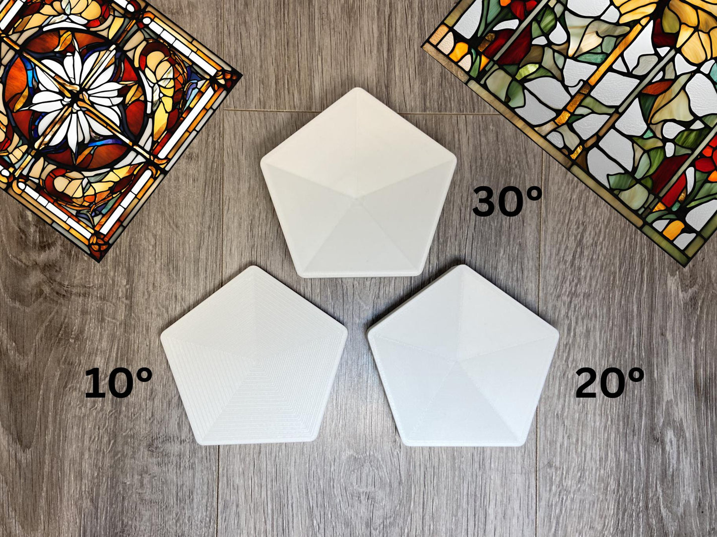 Pentagon Stained Glass Soldering Jig: 10/20/30 Degree Fixture