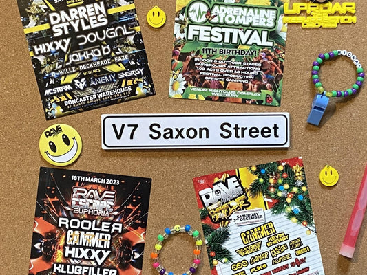 V7 Saxon Street Sign Gift For Ravers Old School Sanctuary Rave Milton Keynes 90's