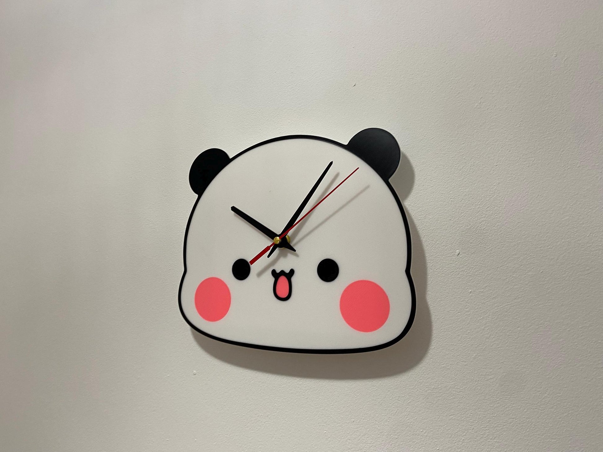 Bubu Wall Clock Gift for Couple Love Heart Cute Couple Panda Bear Trendy Gift Lovely Gift for Girlfriend