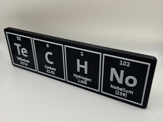 Techno Elements Plaque Gift For Ravers Periodic Table