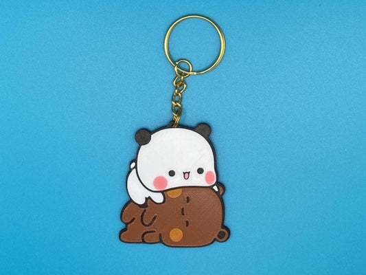 Bubu And Dudu Cute Keyring Gift Couple Keychain Gift for Couples Panda Bear Keyring Peach Goma