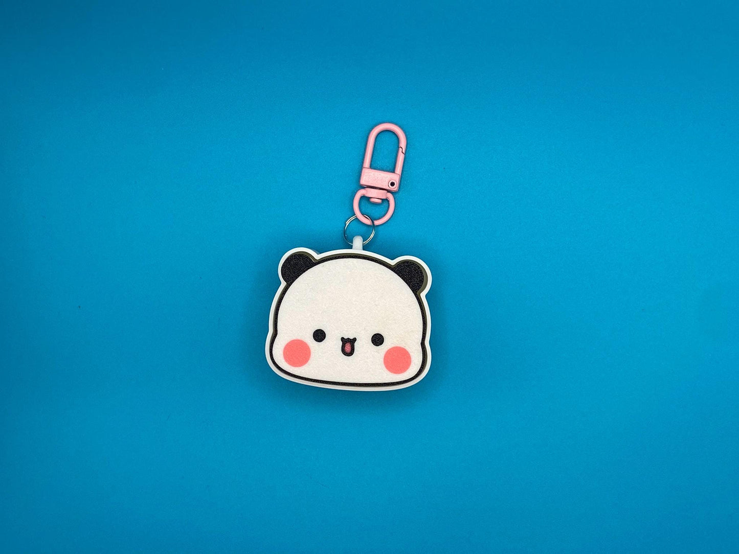 Bubu Dudu Fidget Clicker Keychain Gift for Couples Panda Bear Keyring Peach Goma Cute Couple Keyboard Clicker Toy Stress Relief