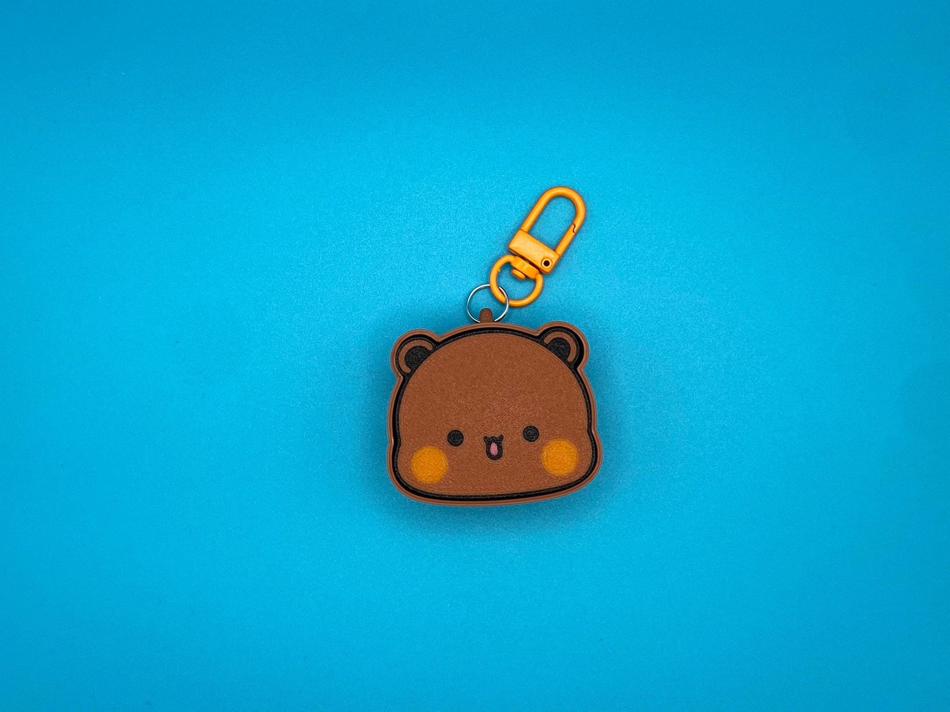 Bubu Dudu Fidget Clicker Keychain Gift for Couples Panda Bear Keyring Peach Goma Cute Couple Keyboard Clicker Toy Stress Relief