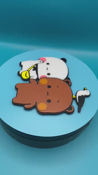 Bubu Dudu Fridge Magnet Holiday Gift for Couples Love Heart Cute Couple Panda Bear Peach Goma Holidays Vacations